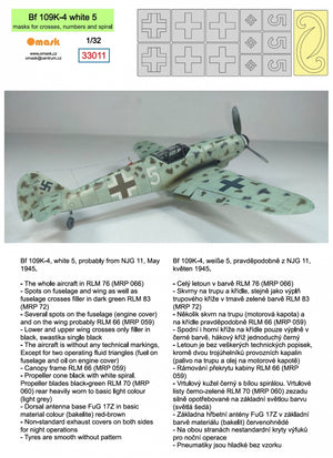 Omask 33011 Bf 109K-4 white 5 (masks for crosses, numbers and spiral) 1/32 – imagen 2