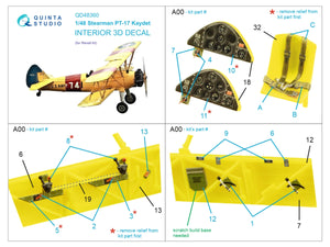 Quinta Studio QD48360 Stearman Pt-17 Kaydet 3D-Printed &amp;amp; coloured Interior on decal paper (Revell) 1/48 – Bild 2