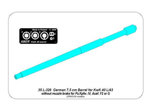 Aber 35L-326 Germ.75mm barrel for Pz VI F2 or G without muzzle brake Fit to Dragon models: 6360; 6363; 6594; 1/35 – Bild 2