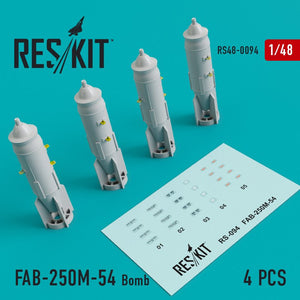 RESKIT RS48-0094 FAB-250M-54 Bombe (4 pièces) 1/48