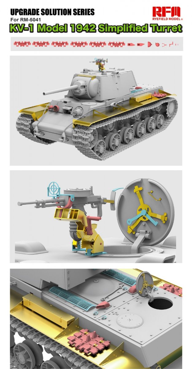 Rye Field Model 2036 KV-1 Model 1942 Simplified Turret - Upgrade Solution 1/35 – imagen 3
