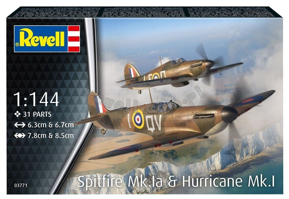 Revell 03771 Supermarine Spitfire Mk.Ia - Hawker Hurricane Mk.I 1/144 – imagen 3