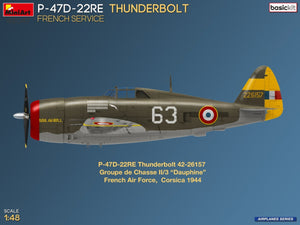 MiniArt 48047 P-47D-22RE THUNDERBOLT FRENCH SERVICE BASIC KIT 1/48