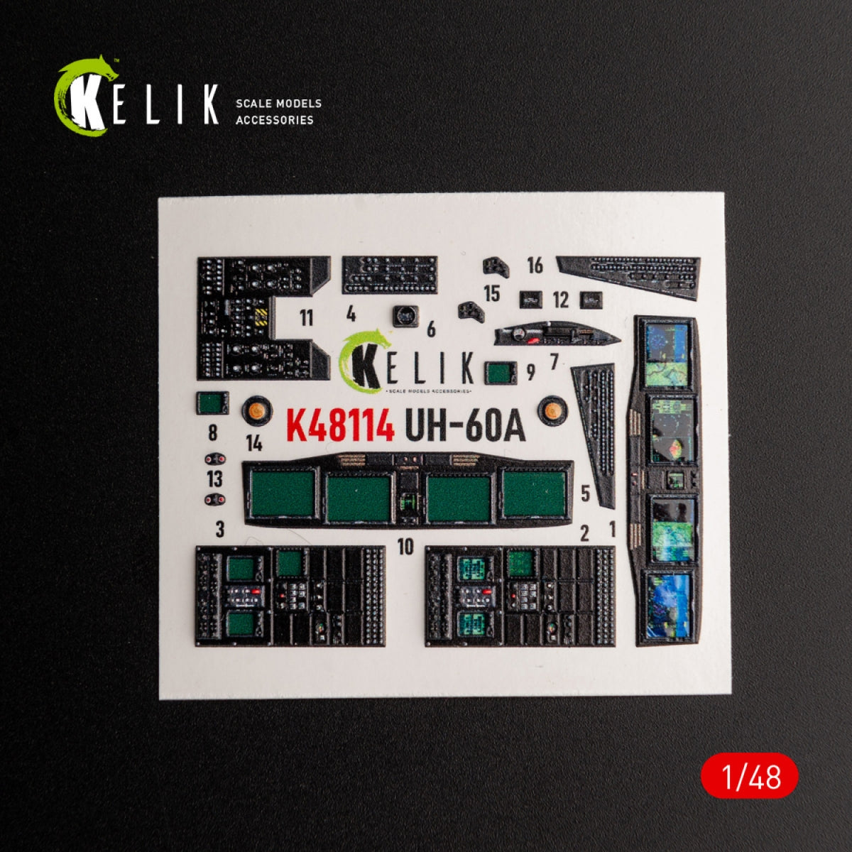 KELIK K48114 UH-60A Black Hawk - Type 2 &amp;quot; Defence Intelligence of Ukraine&amp;quot; interior 3D decals for ICM kit 1/48 – imagen 3
