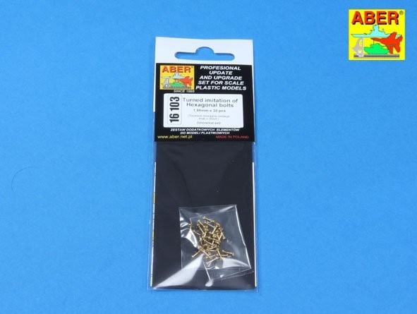 Aber 16103 Turned imitation of Hexagonal bolts 1,55mm x 30pcs. 1/16