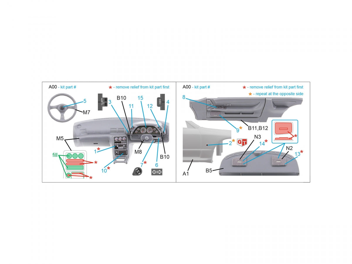 Quinta Studio QD24017 Nissan Skyline GT-R R32 3D-Printed coloured Interior on decal paper (Hasegawa) 1/24 – imagen 2