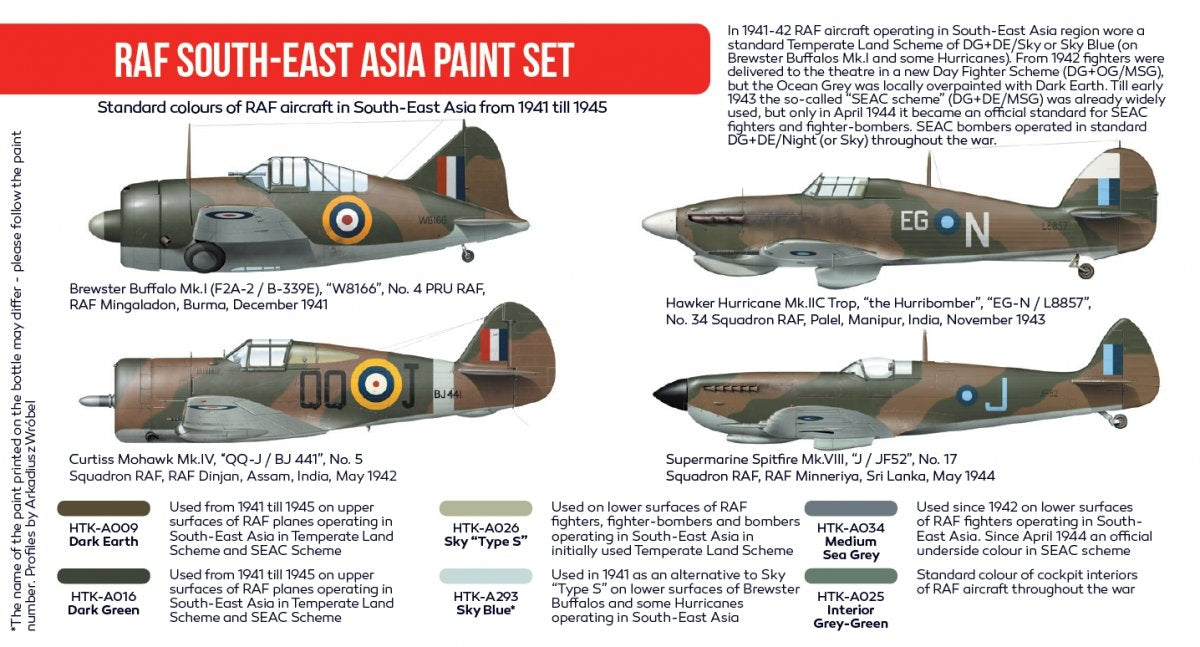 Hataka AS115 RAF South-East Asia paint set 6x17 ml – immagine 3