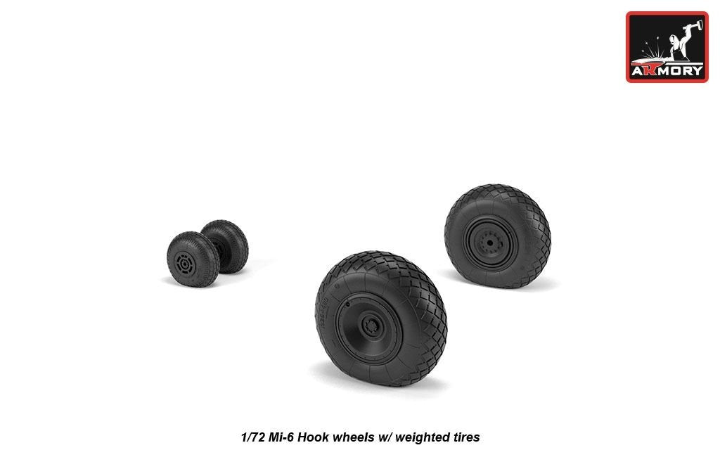 Armory Models AW72058 Mil Mi-6 Hook wheels w/ weighted tires 1/72 – imagen 3