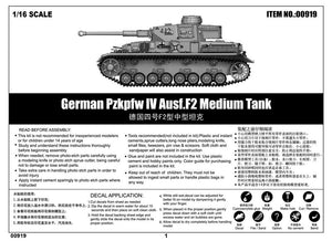 Trumpeter 00919 German Pzkpfw IV Ausf.F2 Medium 1/16 – imagen 4