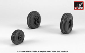 Armory Models AW35305 AH-64 Apache wheels w/ weighted tires, ribbed hubs 1/35 – imagen 2