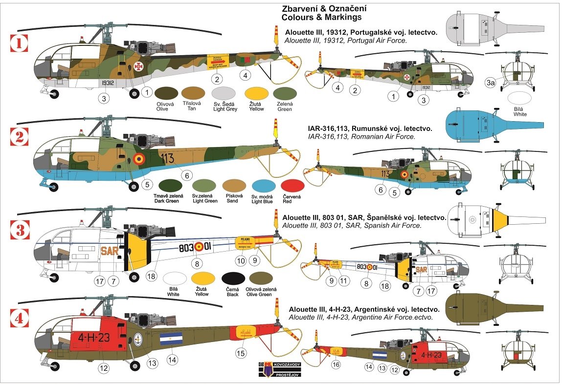 Kovozavody Prostejov KPM0279 Alouette III „International“ 1/72 – immagine 2