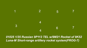 Trumpeter 01025 Russian 9P113 TEL w/9M21 Rocket of 9K52 Luna-M Short-range artillery 1/35 – imagen 7