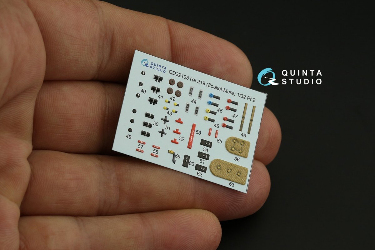 Quinta Studio QD32103 He 219 3D-Printed &amp;amp; coloured Interior on decal paper ( ZM SWS ) 1/32 – zdjęcie 11