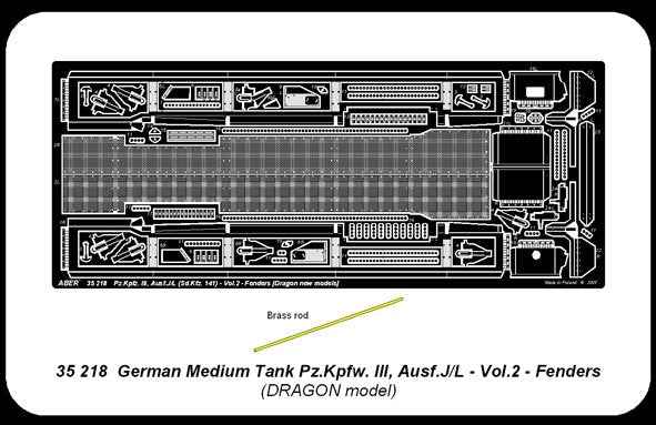Aber 35218 Char moyen allemand Pz.Kpfw. III, Ausf J/L - vol. 2 - jeu supplémentaire - ailes (1/35) – image 6