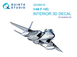 Quinta Studio QD48416 F-15C 3D-Printed colored Interior on decal paper (Academy) 1/48