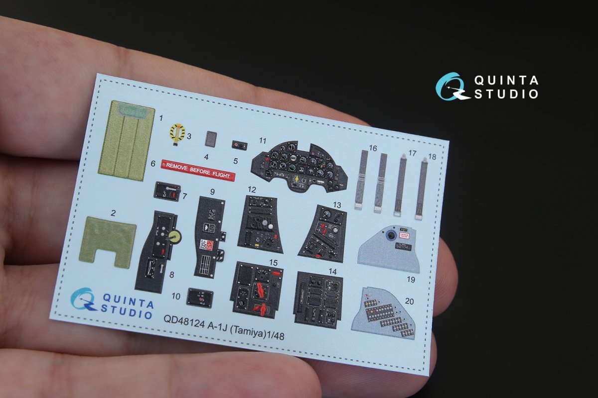 Quinta Studio QD48124 A-1J 3D-Printed &amp;amp; coloured Interior on decal paper (for Tamiya kit) 1/48 – imagen 4
