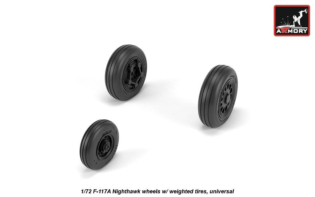 Armory Models AW72325 F-117A Nighthawk wheels w/ weighted tires 1/72 – immagine 4