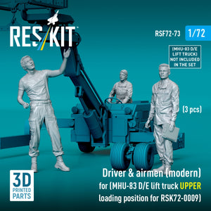 RESKIT RSF72-0073 Conducteur et aviateurs (moderne) (3 pièces) (Position de chargement supérieure pour chariot élévateur MHU-83 D/E RSK72-0009) (Impression 3D) 1/72 – image 3