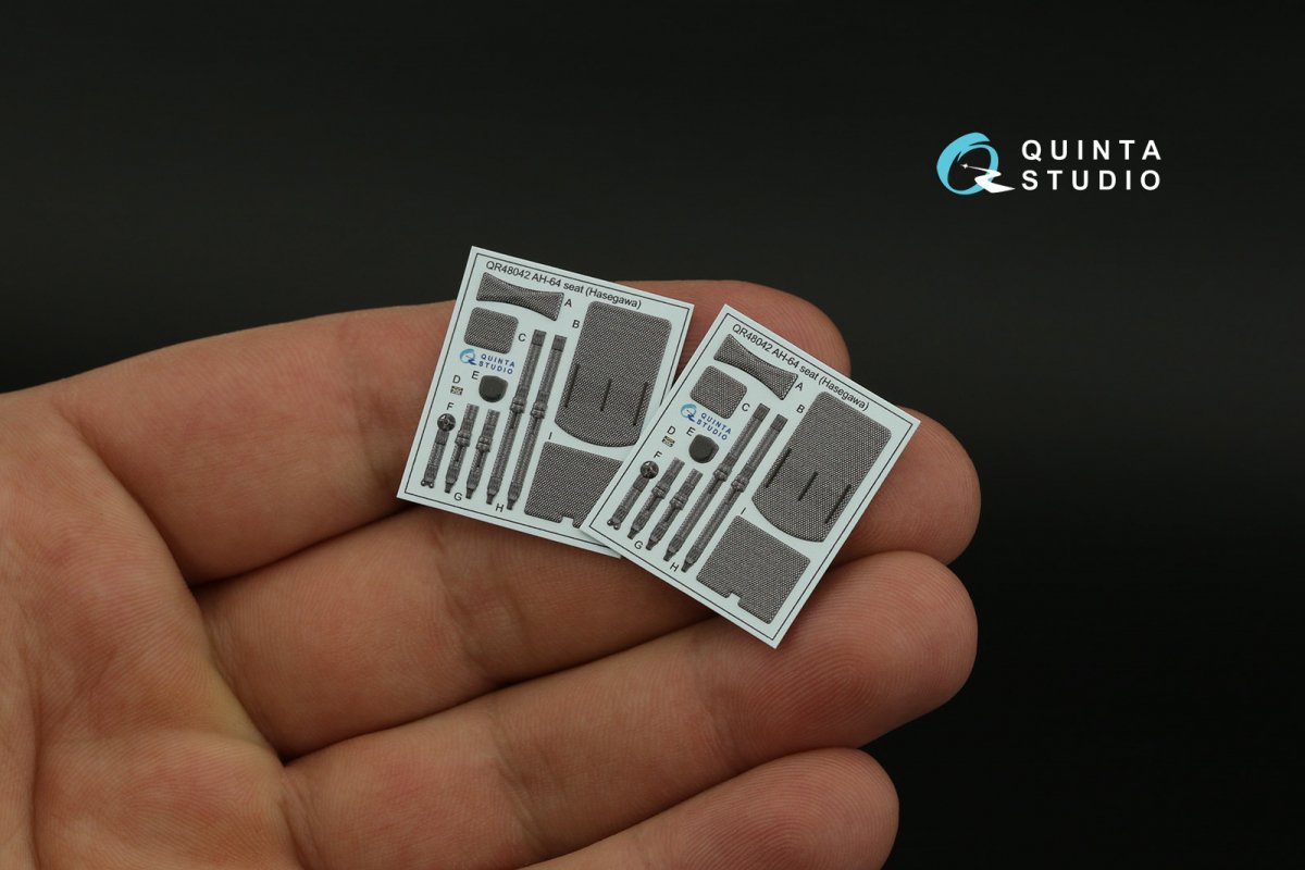 Quinta Studio QD48362 AH-64D 3D-Printed &amp;amp; coloured Interior on decal paper (Hasegawa) 1/48 – Bild 3