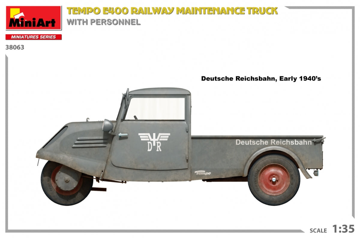 Camion d&amp;#39;entretien ferroviaire MiniArt 38063 Tempo E400 avec personnel 1/35 – image 6