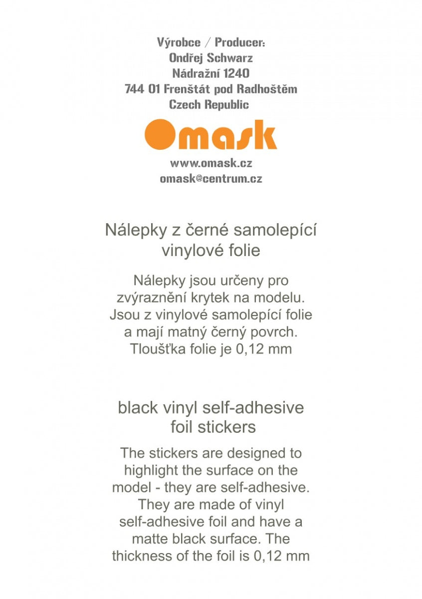 Omask 80096 Ovals 2-5mm (black Vinyl stickers)