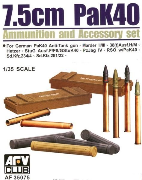 AFV Club 35075 Pak40 Ammo and Cases 1/35