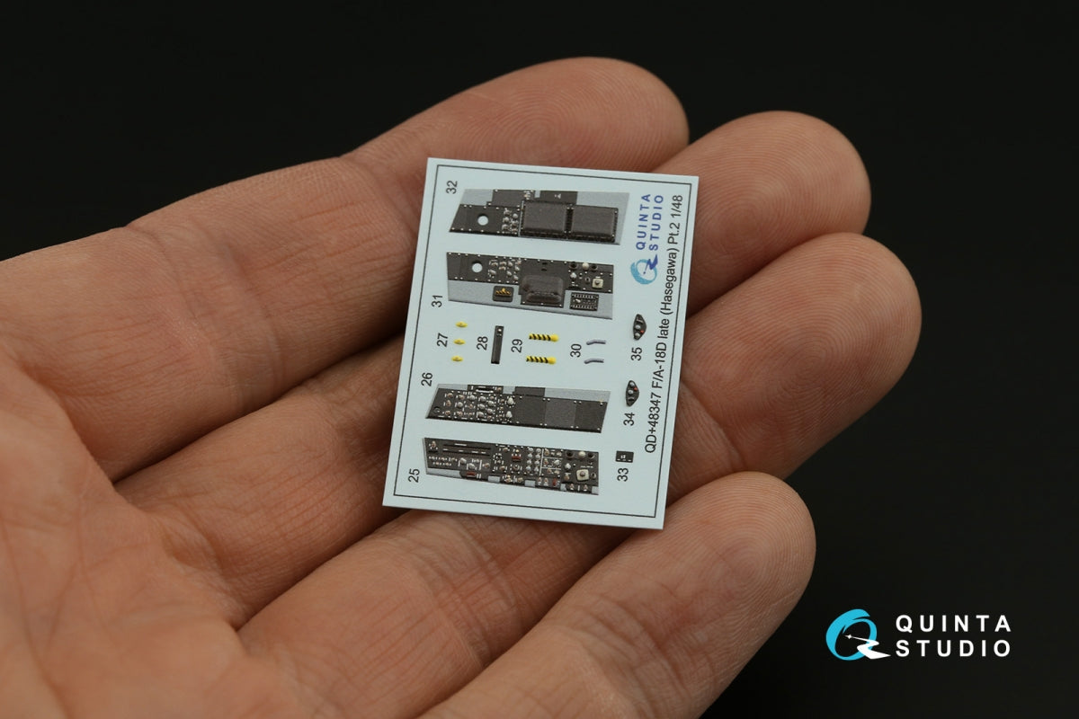Quinta Studio QDS+48347 FA-18D late 3D-Printed coloured Interior on decal paper (Hasegawa) (with 3D-printed resin parts) (Small version) 1/48 – imagen 5