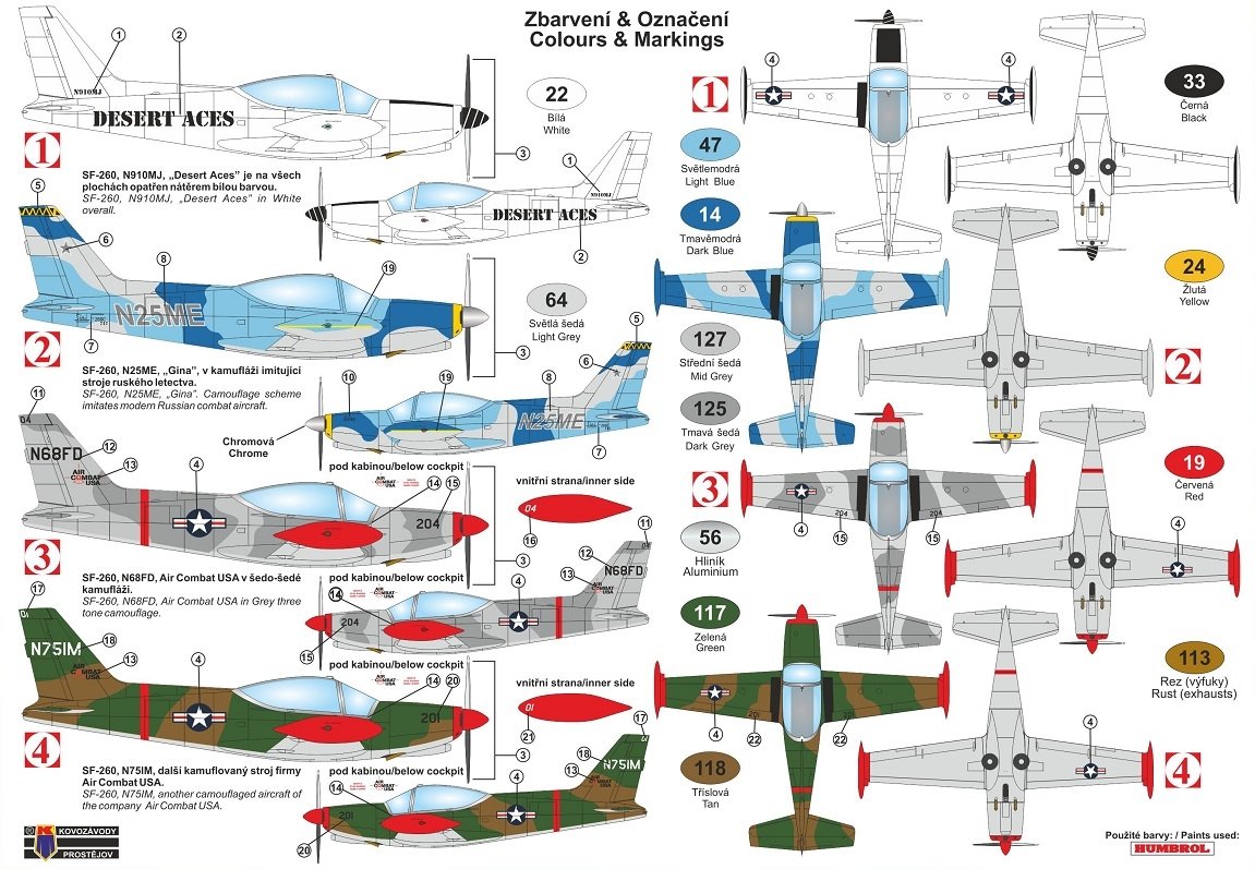 Kovozavody Prostejov KPM0209 SIAI SF-260 Over USA 1/72 – imagen 2