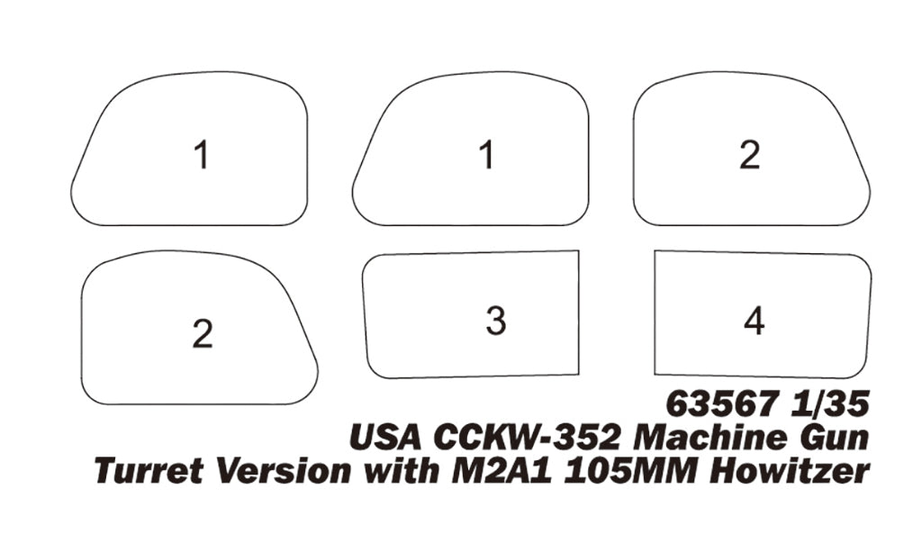 I Love Kit 63567 CCKW-352 with M2A1 105MM Howitzer - Machine Gun Turret Version 1/35 – immagine 3