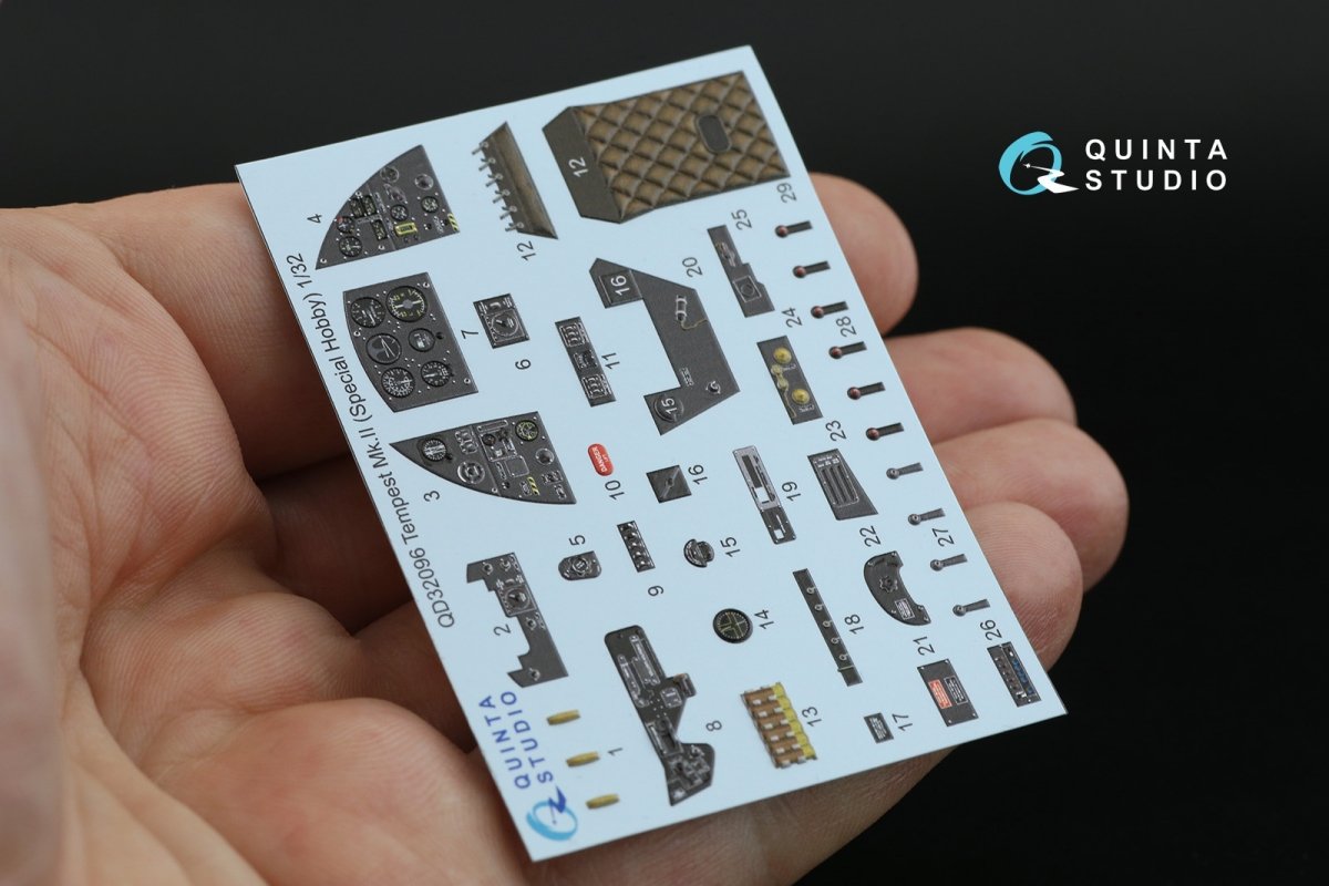 Quinta Studio QD32096 Tempest Mk.II 3D-Printed &amp;amp; coloured Interior on decal paper (Special Hobby/Revell) 1/32 – imagen 8