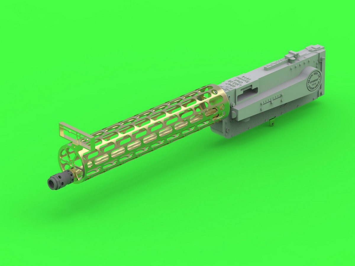 Master AM-32-102 German WWI Machine Gun Spandau LMG 08 with Cooling Jacker ver.1 1/32 – immagine 3