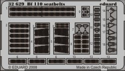 Ceintures de sécurité Eduard 32629 Bf 110 1/32 Dragon