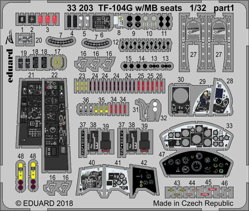 Eduard 33203 TF-104G w/ MB seats ITALERI 1/32 – imagen 2