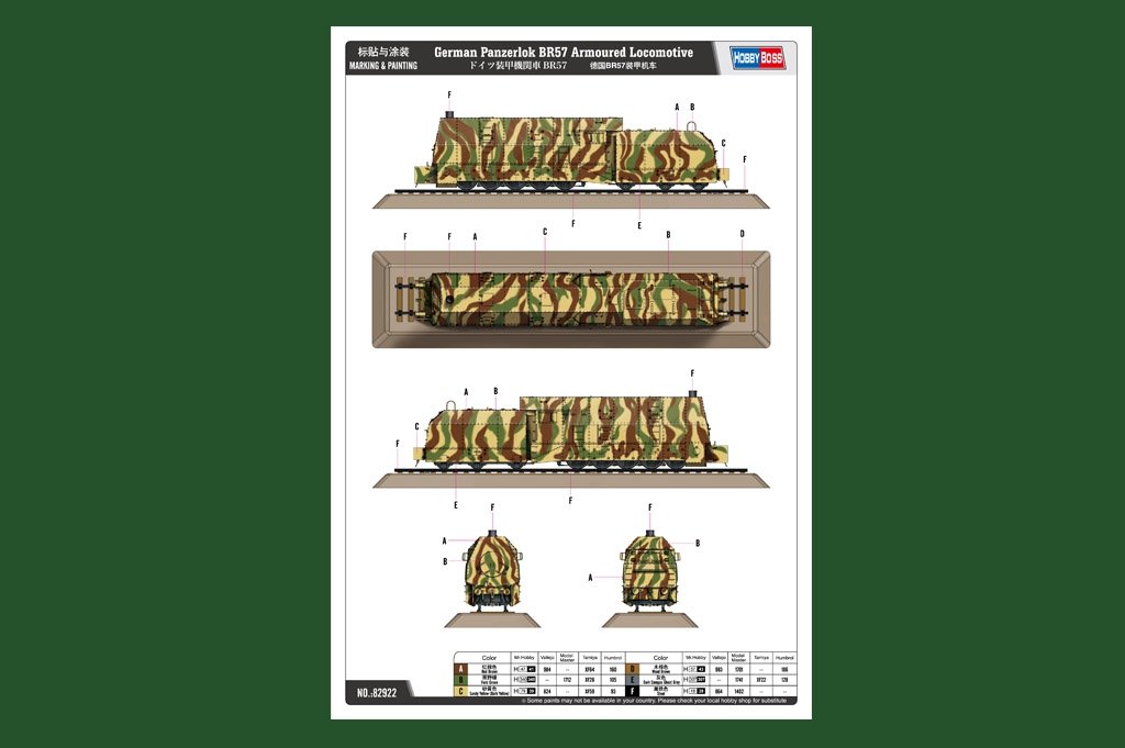 Hobby Boss 82922 German Panzerlok BR57 Armoured Locomotive 1//72 – Bild 2