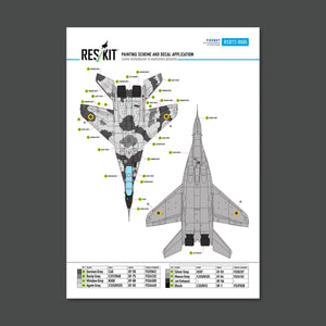 RESKIT RSB72-0005 MiG-29UB Fulcrum 9-13 (White 90) Digital (Pixel) Ukrainian Air Forces for Trumpeter kit (Main Decals with Stencils &amp; Masks for painting)1/72
