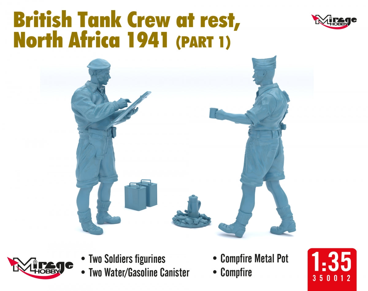 Mirage Hobby 350012 British Tank Crew at Rest, North Africa 1941 (Part I) 1/35 – immagine 4