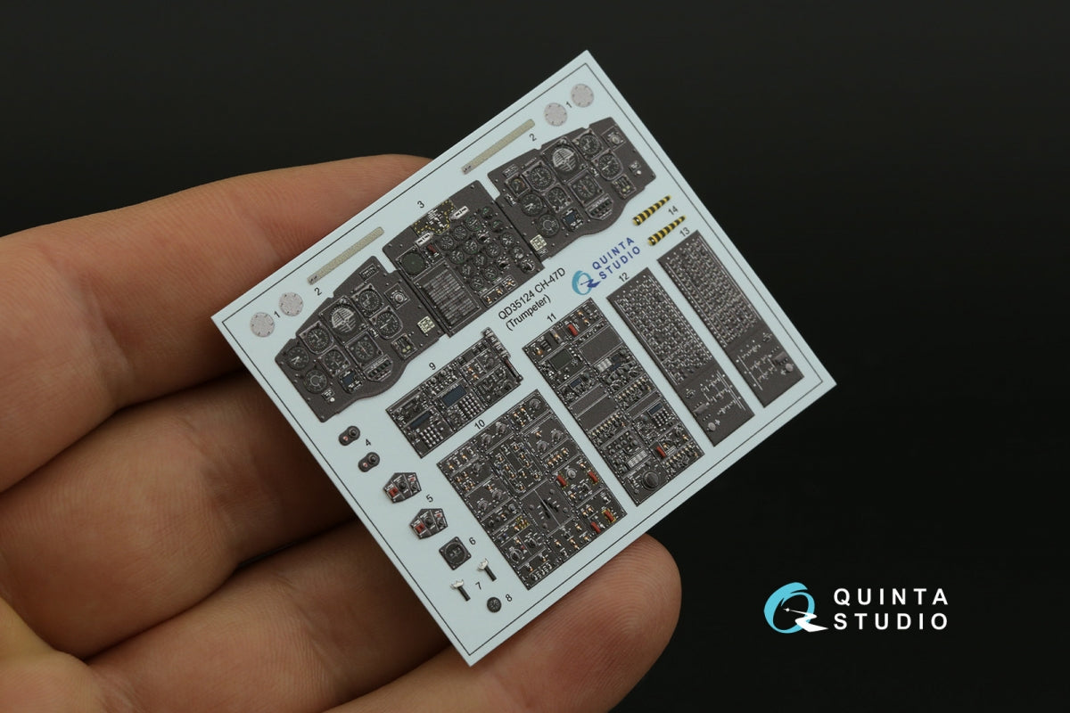 Quinta Studio QD35124 CH-47D 3D-Printed colored Interior on decal paper (Trumpeter) 1/35 – image 3