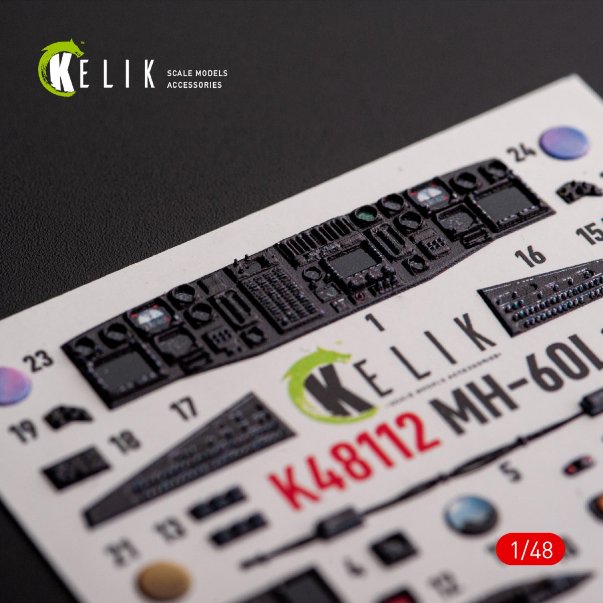 KELIK K48112 MH-60L Black Hawk - interior 3D decals for ICM kit 1/48 – imagen 9