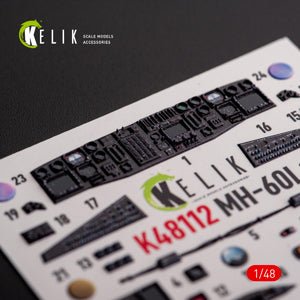 KELIK K48112 MH-60L Black Hawk - interior 3D decals for ICM kit 1/48 – imagen 9