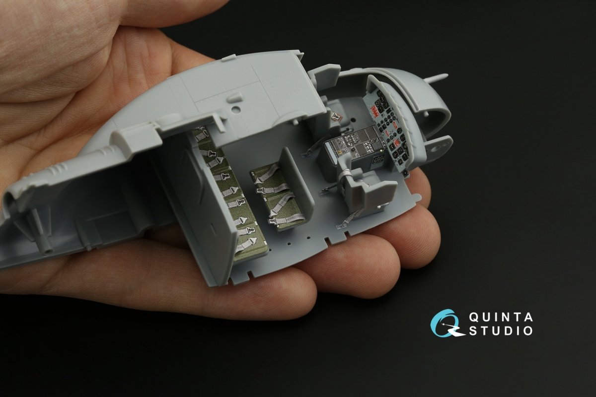 Intérieur imprimé en 3D et coloré sur papier décalcomanie Quinta Studio QD48286 UH-1C (HobbyBoss) 1/48 – image 10