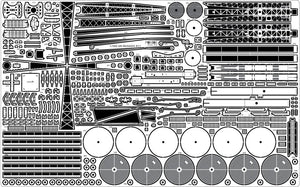 Pontos 37025FN IJN Musashi 1944 Detail up set Advanced Hinoki Tone Deck 1/350 – zdjęcie 13