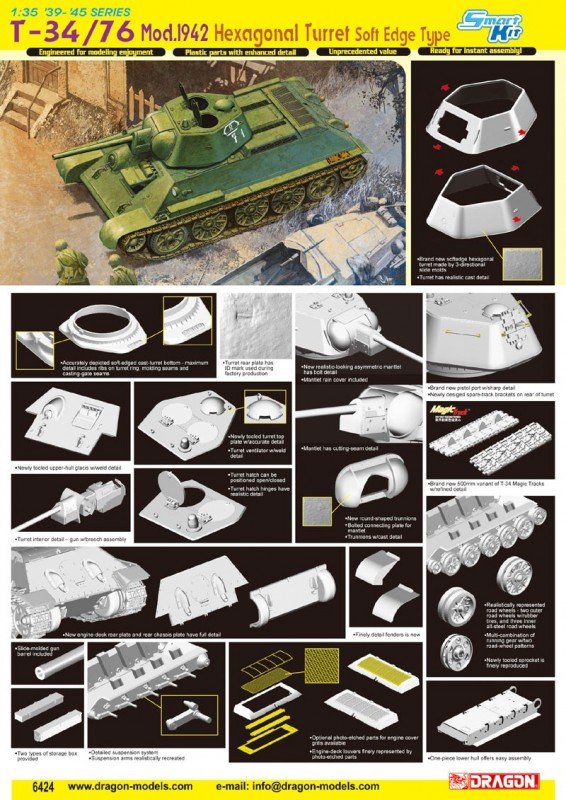 Dragon 6424 T-34/76 Mod.1942 1/35 – image 2