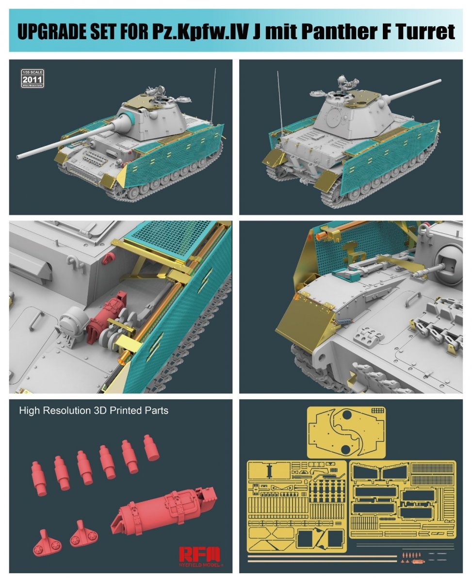 Rye Field Model 2011 Pz.Kpfw.IV J with Panther F Turret UPGRADE SOLUTION SERIES 1/35