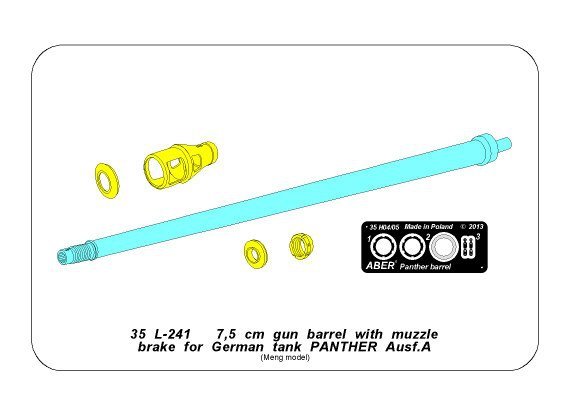 Aber 35L-241 7,5 cm barrel with muzzle brake for Panther Ausf.A 1/35 – zdjęcie 9