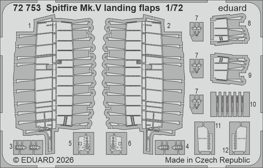 Eduard SIN67237 Supermarine Spitfire Mk.Vb Big Sin Set with Rounded Exhausts for EDUARD 1/72 – Bild 3