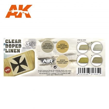 AK Interactive AK11712 CLEAR DOPED LINEN 3x17 ml – zdjęcie 2