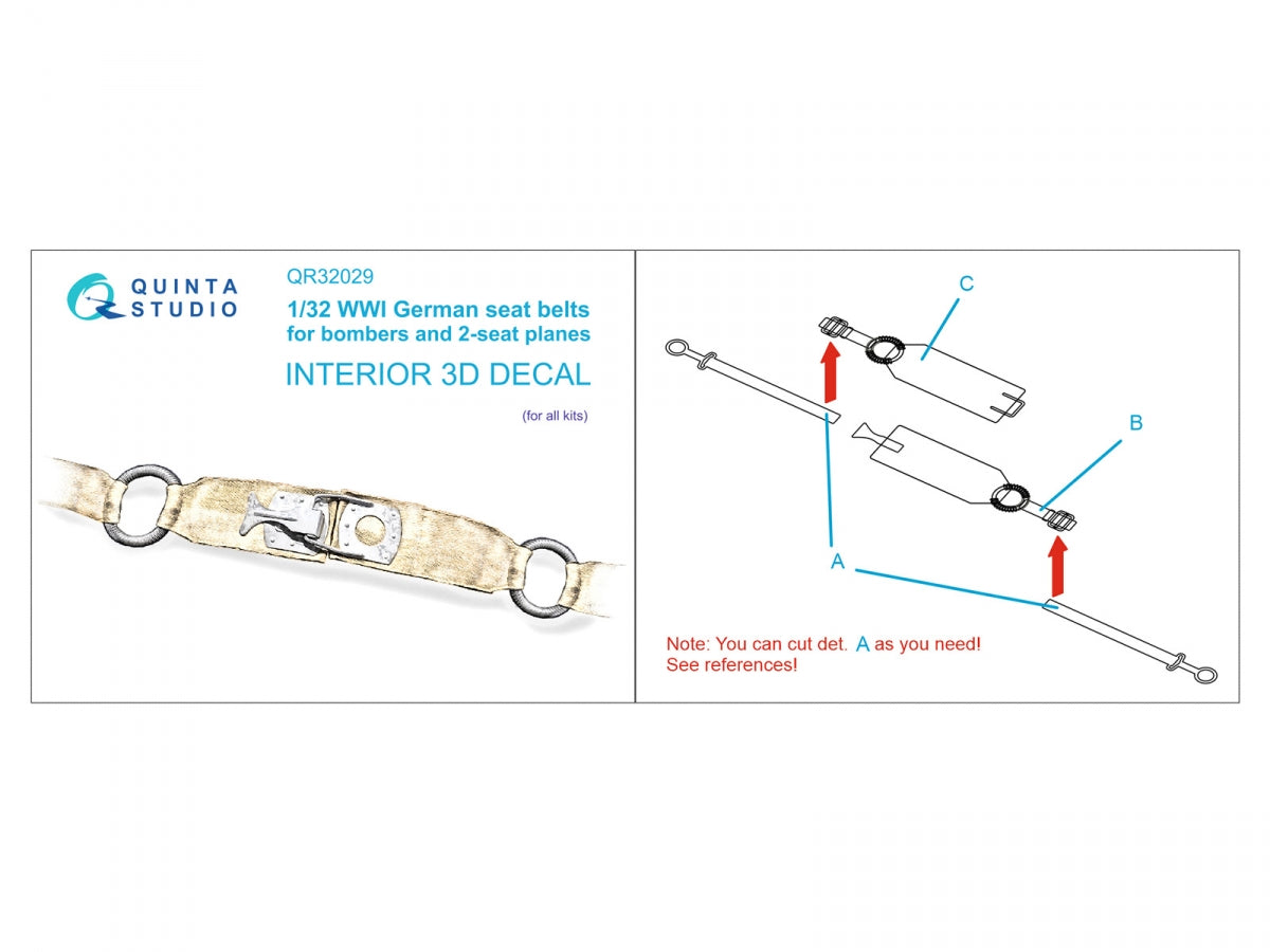 Quinta Studio QR32029 WWI German seats Belts for bombers 1/32 – Bild 2