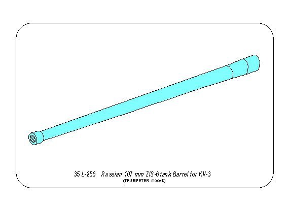 Aber 35L-256 Lufa 107mm ZIS-6 do KW-3 1/35 – imagen 3