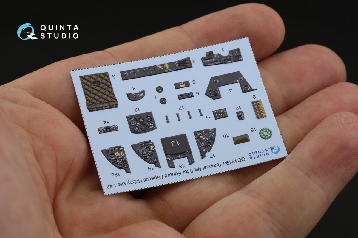 Quinta Studio QD48190 Tempest Mk.II 3D-Printed &amp;amp; coloured Interior on decal paper (Eduard) 1/48 – imagen 9
