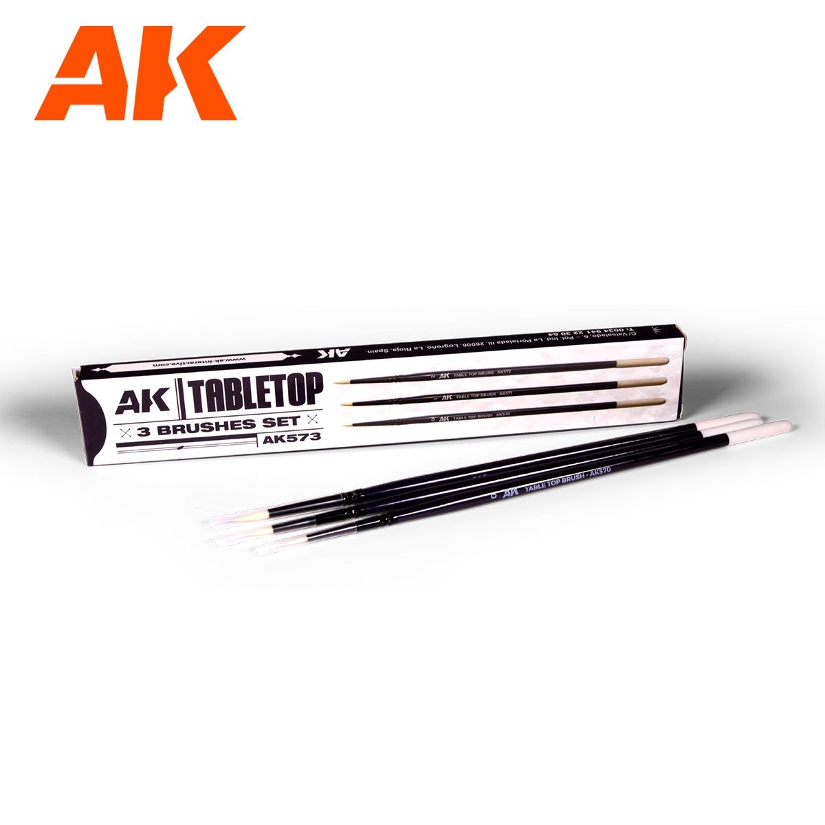 AK Interactive AK573 ENSEMBLE DE PINCEAUX DE TABLE 0, 1, 2